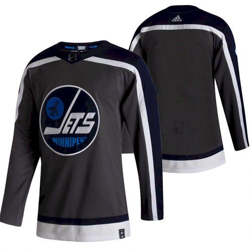 Men Winnipeg Jets Blank Black NHL 2021 Reverse Retro jersey->customized nhl jersey->Custom Jersey